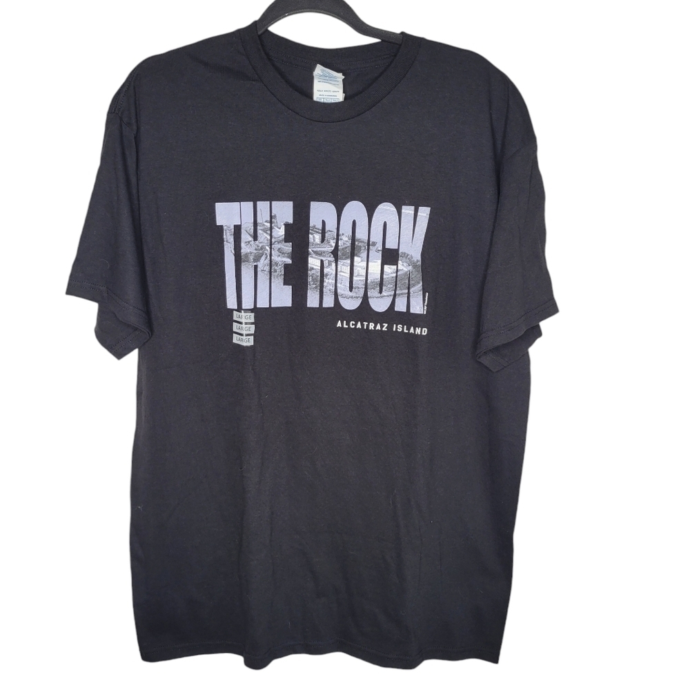 Vintage The Rock Alcatraz Island T-Shirt in Black Size Large